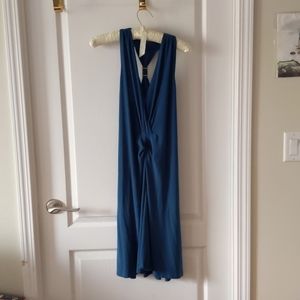 Teal blue midi dress